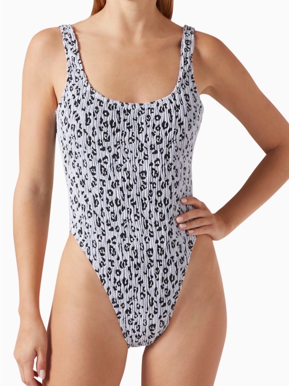 Good American Black and White Animal Print One-Piece Swimsuit